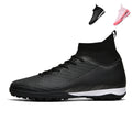 Turf Soccer Cleats, High-Top Knit Football Shoes, Gradient Print Breathable Training Sneakers for Artificial Turf-Hxh2607G-1