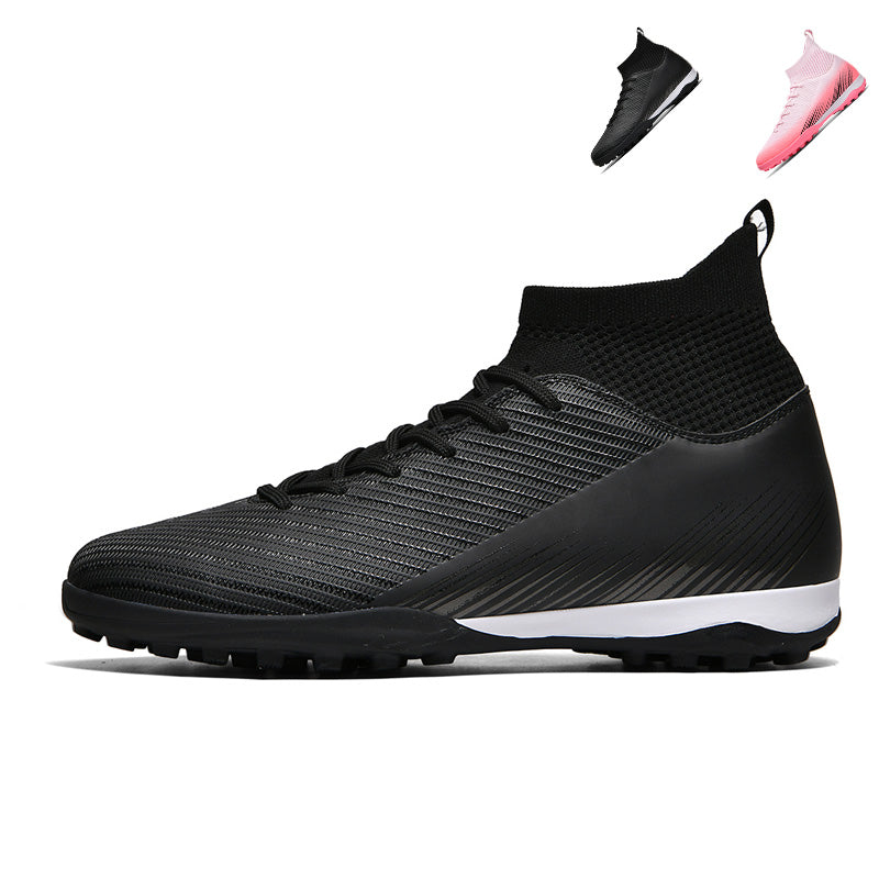 Turf Soccer Cleats, High-Top Knit Football Shoes, Gradient Print Breathable Training Sneakers for Artificial Turf-Hxh2607G-1