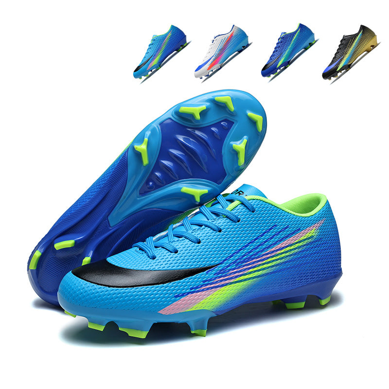 Artificial Grass Soccer Cleats, Low-Top Breathable Mesh Football Shoes, Gradient Print Anti-Slip Athletic Boots for Synthetic Turf-Hxh567