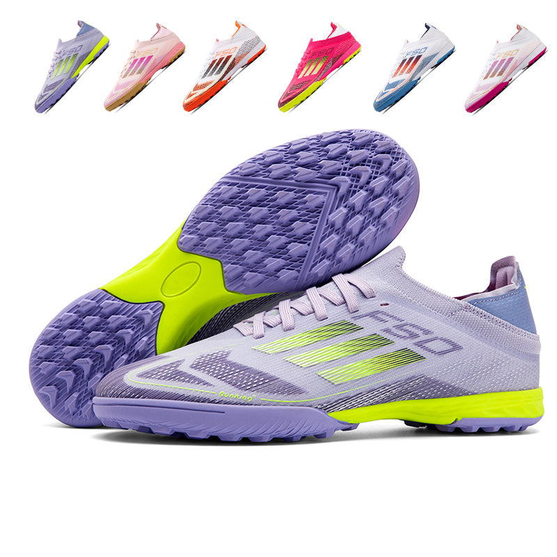 Lace-Up Turf Soccer Cleats, F50 Breathable Knit Football Shoes, Non-Slip TF Training Sneakers for Men/Women (Multiple Colors)-Yinzu-FJ50-1