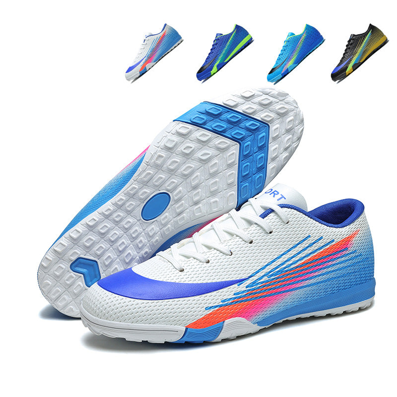 Turf Soccer Cleats, Low-Top Breathable Mesh Football Shoes, Gradient Print Non-Slip Training Sneakers for Artificial Turf-Hxh567-1