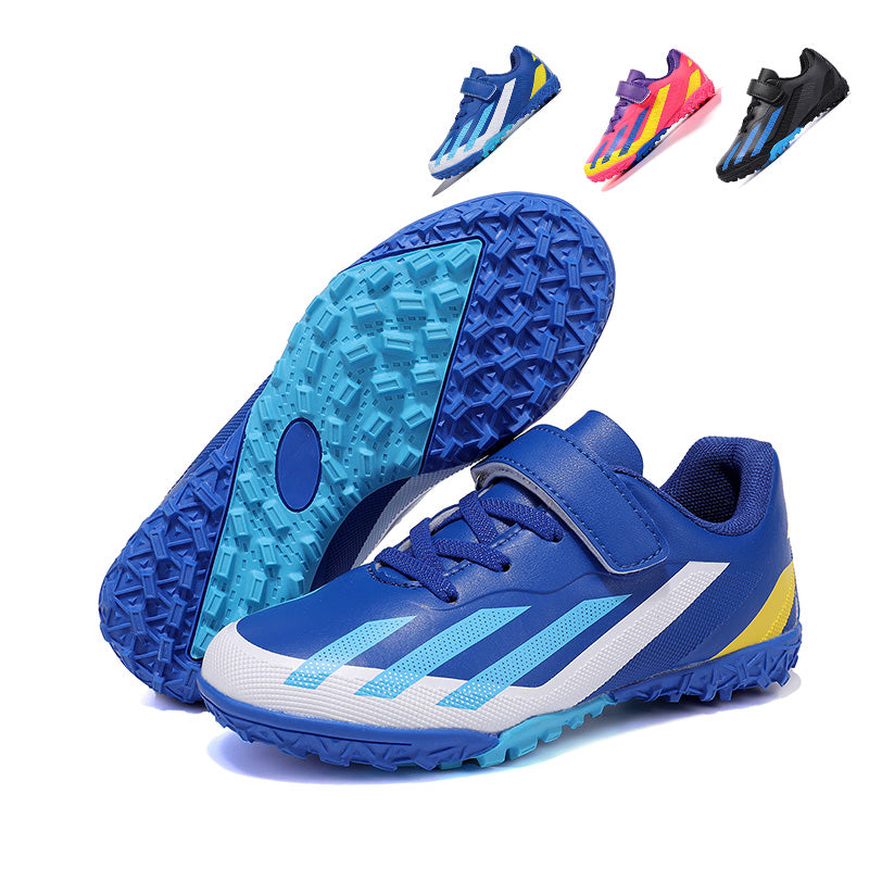 Turf Soccer Cleats, Velcro Strap Football Shoes, Non-Slip Breathable Training Sneakers for Boys/Girls-Yinzu-T1687