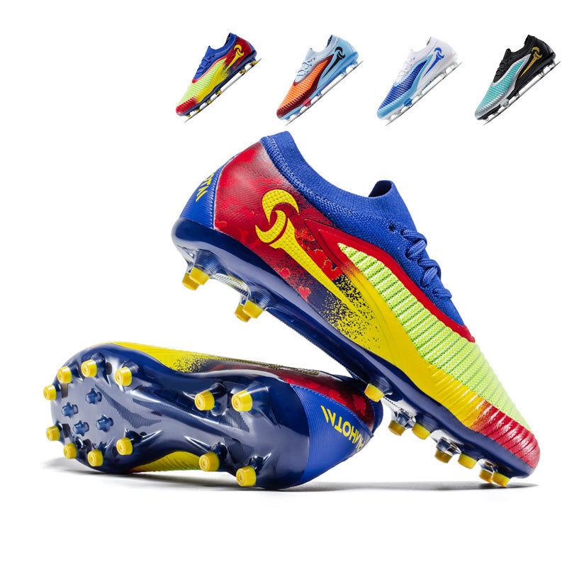 Artificial Grass Soccer Cleats, Textured Knit Football Shoes, Wave-Control Anti-Slip Athletic Boots for Synthetic Turf-Hxh2512Z