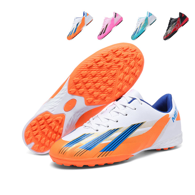 TF Turf Soccer Cleats, Messi-Inspired Three-Stripe Football Shoes, Breathable Training Sneakers for Artificial Turf-Yinzu217
