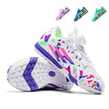 Kids TF Turf Soccer Cleats with BOA Quick-Turn Dial, Boys &amp; Girls Graffiti Print Football Shoes, Breathable Non-Slip Training Sneakers-Yinzu-T6203