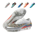 Artificial Grass Soccer Cleats, Knit Ankle Football Shoes, Anti-Slip Athletic Boots with Gradient Print for Synthetic Turf-Hxh817