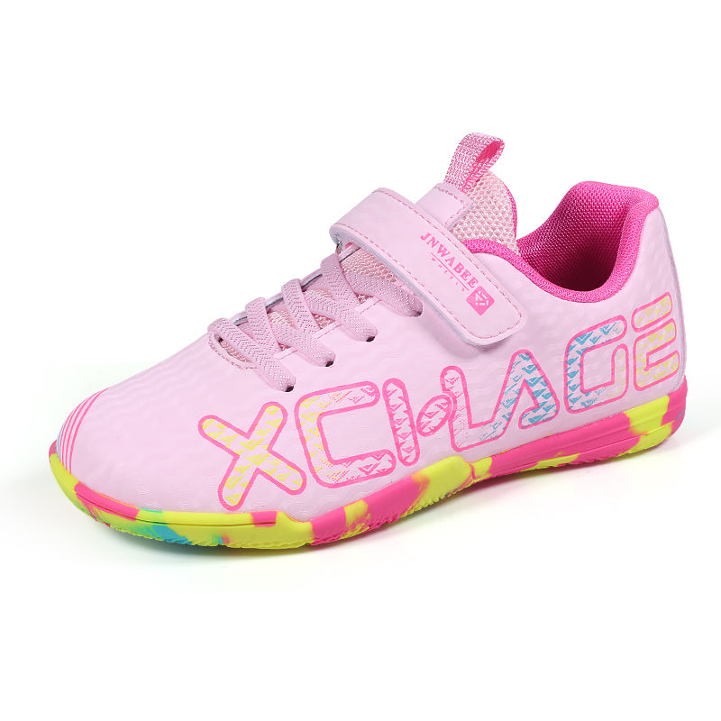 Kids Soccer Cleats for Boys & Girls, Youth Indoor Football Shoes with Hook and Loop Straps, Professional Athletic Training Sneakers, Lightweight Non-Slip Toddler Soccer Shoes for Indoor/Outdoor Play-Yinzu88001