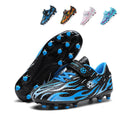 Kids AG Soccer Cleats with Hook & Loop Strap - Boys & Girls AG Football Boots, Flame Print Easy On/Off Non-Slip Training Sneakers for Toddlers & Youth-Yinzu266M