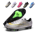 Artificial Grass Soccer Cleats, Low-Top Lace-Up Football Boots Wave Print, Breathable Athletic Shoes for Outdoor Synthetic Turf-zusheng7156