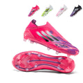 Artificial Grass Soccer Cleats, Laceless Low-Top Football Boots with Gradient Three-Stripe&F50 Print, Breathable Athletic Shoes for Outdoor Synthetic Turf-zusheng-X2010-1