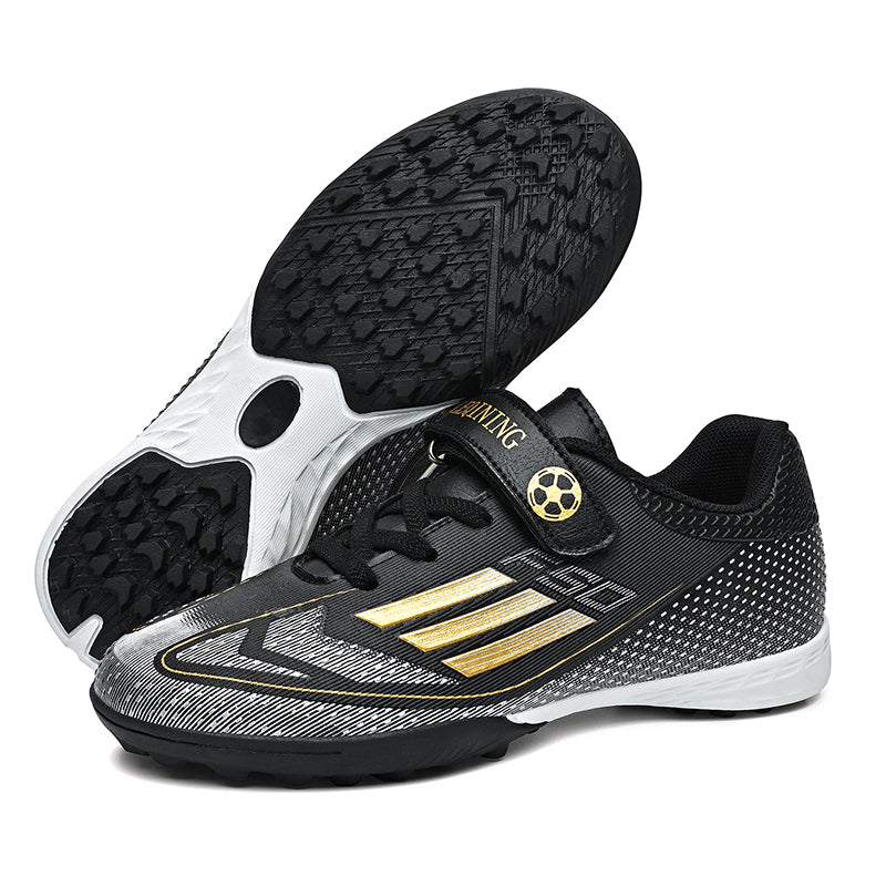 Kids Soccer Cleats Boys Girls Athletic Turf Football Shoes Toddler/Little/Big Kid Breathable Professional Training Shoes with Hook-and-Loop Strap for Indoor Outdoor Artificial Grass-Yinzu-Y26002