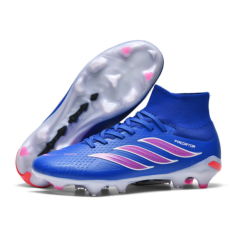 Artificial Grass Soccer Cleats, Predator Inspired High-Top Knit Football Shoes, Anti-Slip Athletic Boots for Synthetic Turf-Hxh2703-1