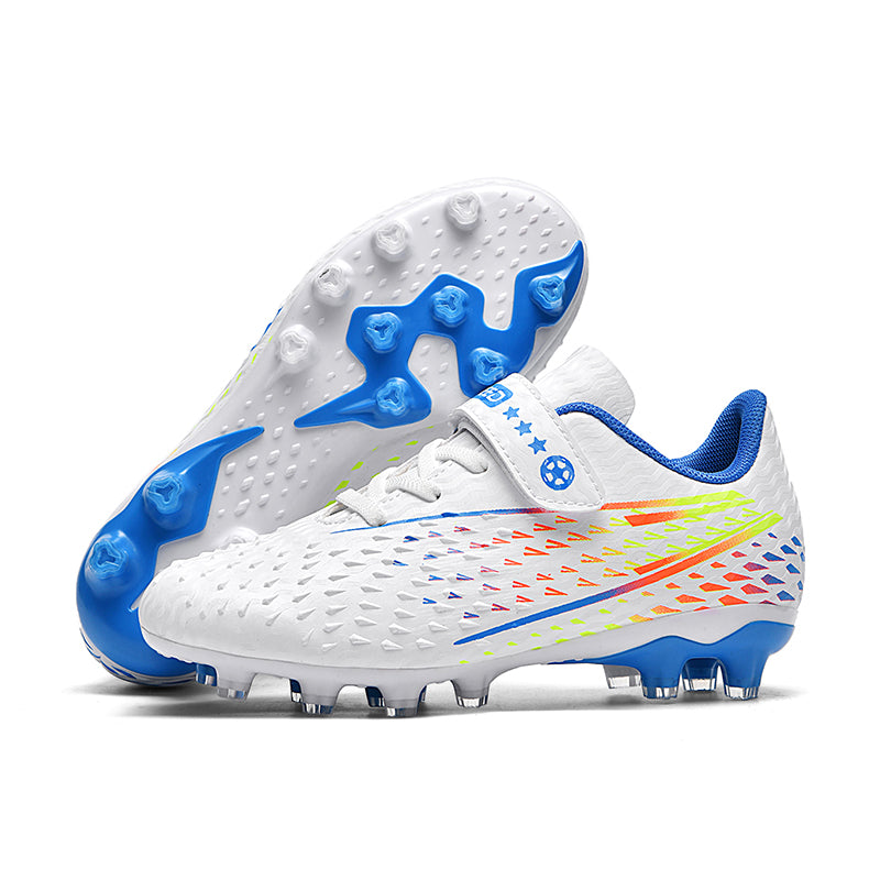 Kids' AG Soccer Cleats Boys Girls - Youth AG Football Shoes with Hook-and-Loop Strap for Outdoor Natural & Artificial Grass Training-WEJIESS2402