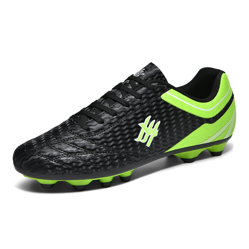 Low Cut AG  Soccer Cleats, Lace-Up Wavy Texture Synthetic Football Boots, Cross Shape Logo Lightweight Competition Athletic Shoes for Outdoor Long-Blade Artificial Turf Matches-zushneg-ZJ895