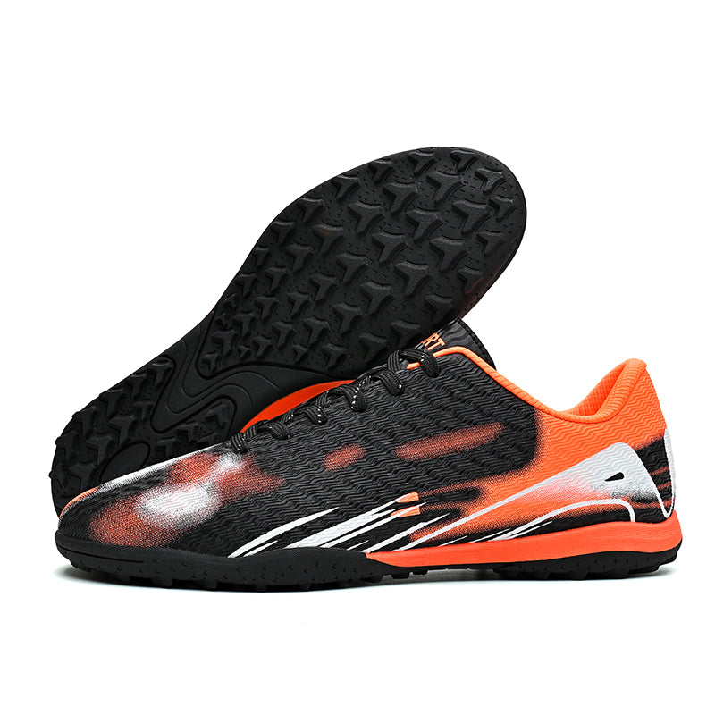 Turf Soccer Cleats, Low-Top Gradient Print Football Shoes, Textured Anti-Slip Training Sneakers for Artificial Turf-Hxh2811