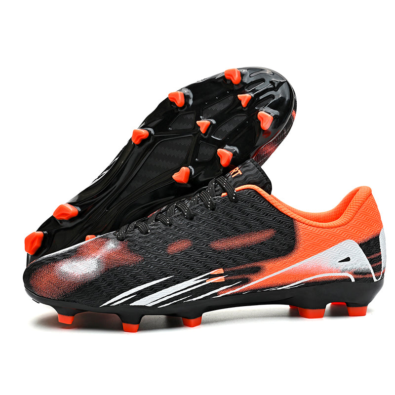 Artificial Grass Soccer Cleats, Low-Top Gradient Print Football Shoes, Textured Anti-Slip Athletic Boots for Synthetic Turf-Hxh2811