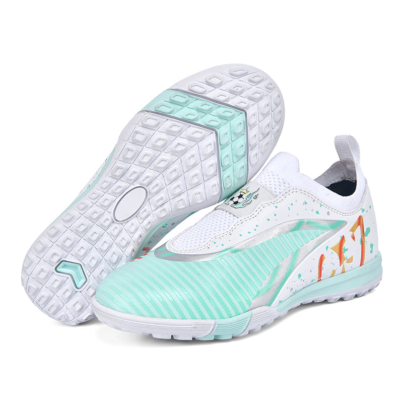 Laceless TF Soccer Cleats, Turf Football Shoes, Non-Slip Breathable Training Sneakers for Artificial Grass-Yinzu-Z2651