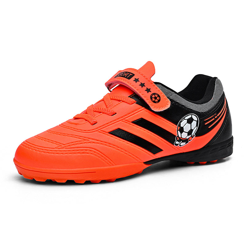 Kids/Youth TF Soccer Cleats - Boys/Girls Turf Football Shoes, Easy On/Off Strap Training Sneakers, Lightweight Non-Slip Spikes for Toddlers & Kids-Yinzu803L-1