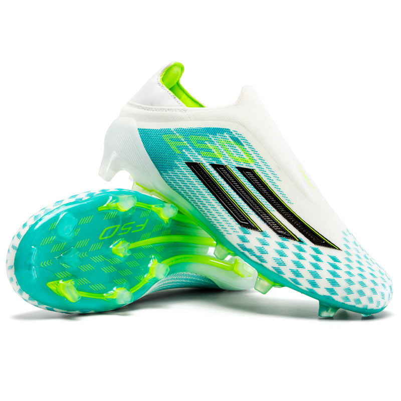 AG Artificial Grass Soccer Cleats, Laceless High-Sock Ankle Football Boots with Checkerboard Print, Breathable Knit Athletic Shoes for Outdoor Synthetic Turf-Hxh-X2005