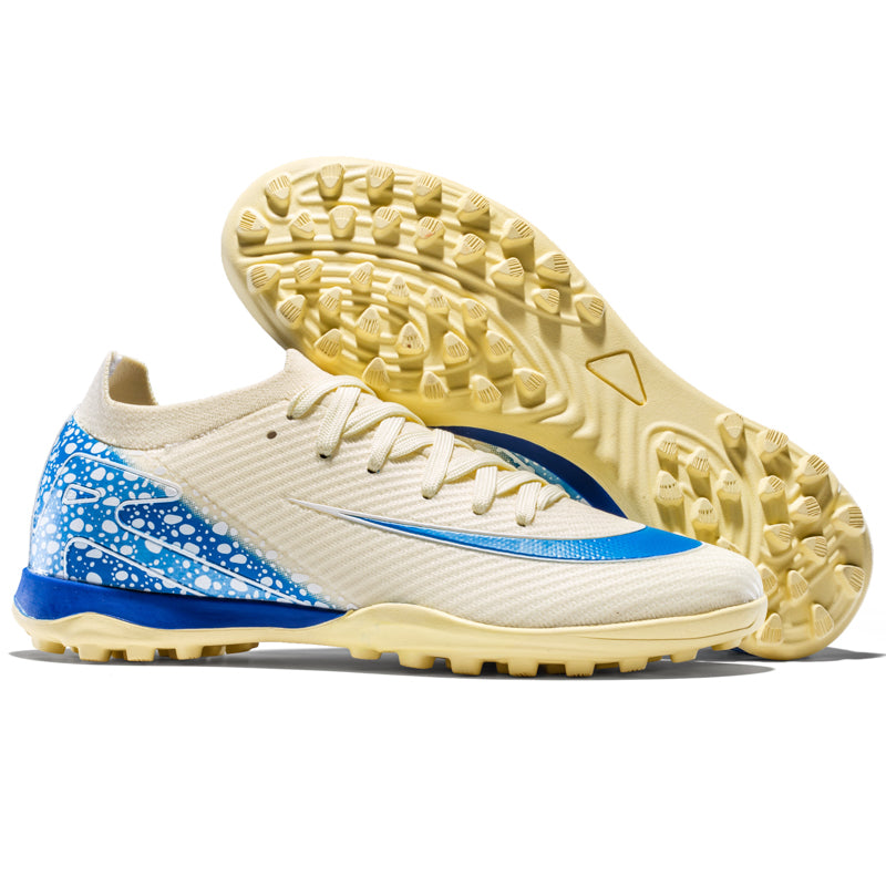 Turf Soccer Cleats, Artificial Grass Football Shoes, Breathable Knit Collar Leopard Print Training Sneakers -Yinzu-SU7