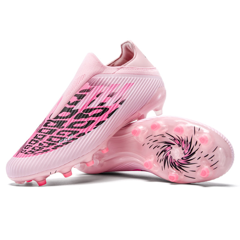 F50 Laceless AG Soccer Cleats - Professional Artificial Grass Football Boots, Speed-Focused Slip-On Training Sneakers for Youth & Adults-Yinzu-X2602