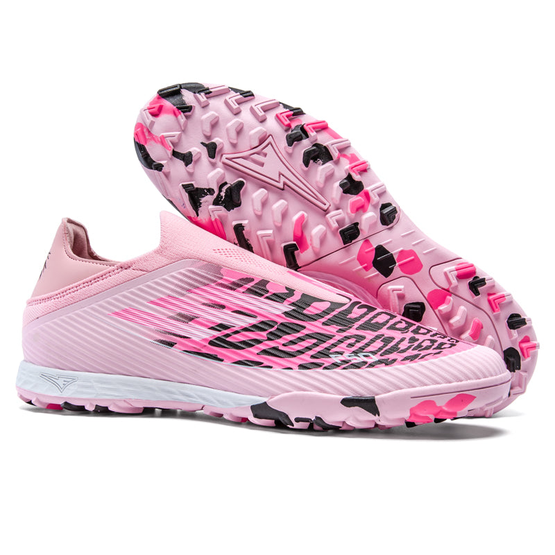 F50 Laceless TF Soccer Cleats - Turf Football Boots, Speed-Focused Slip-On Training Sneakers for Youth & Adults-YinzuX2602