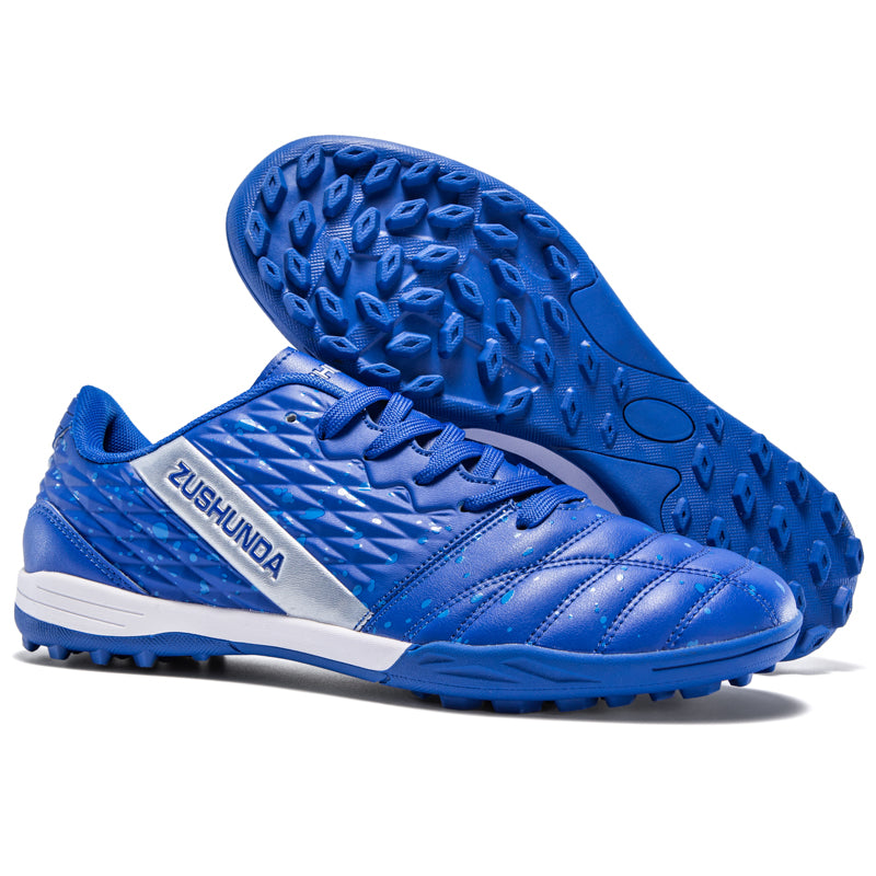 Turf Soccer Cleats, Low-Top Lace-Up Football Shoes with Embossed Texture, Breathable Athletic Boots for Indoor &amp; Artificial Turf Courts-Hxh82025