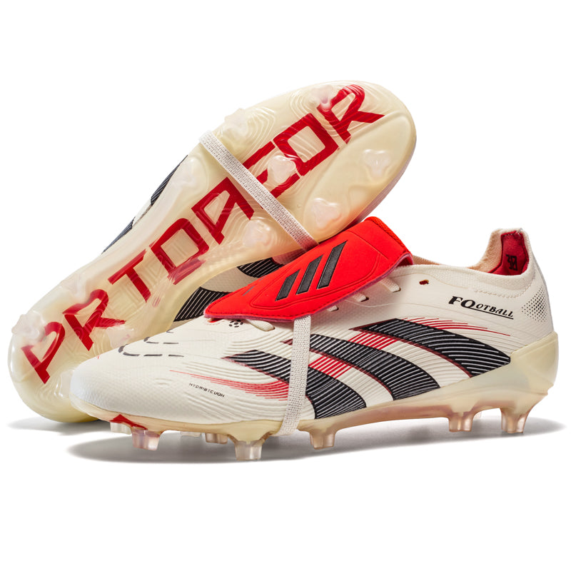 AG Artificial Grass Soccer Cleats, Predator-Inspired Fold-Over Strap Football Shoes, Professional Anti-Slip Athletic Boots for Synthetic Turf-Hxh2502