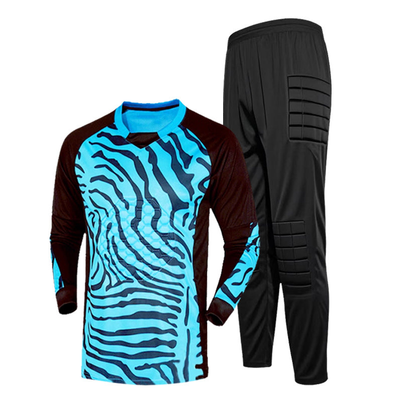 Soccer Goalkeeper Uniform Set, Padded Long Sleeve Goalie Jersey with Protective Pants, Breathable Football Keeper Kit (Multiple Colors)
