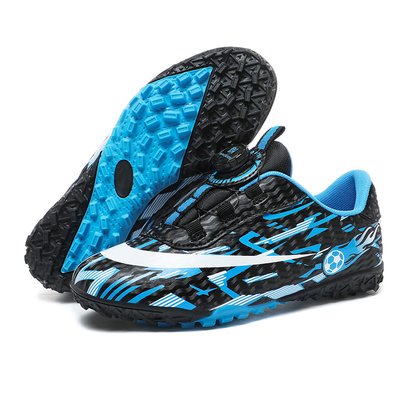 Kids TF Turf Soccer Cleats with BOA Quick-Turn Dial, Graffiti Print Breathable Football Shoes, Non-Slip Training Sneakers-Yinzu388