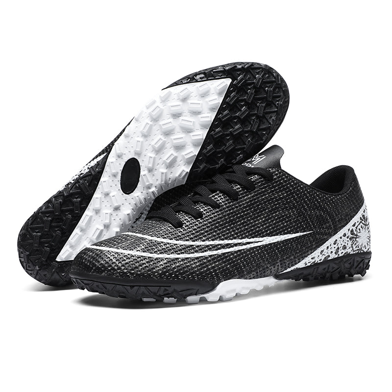 TF Turf Soccer Cleats, Geometric Graffiti Print Football Shoes, Lightweight Breathable Non-Slip Training Sneakers-Yinzu1190-1