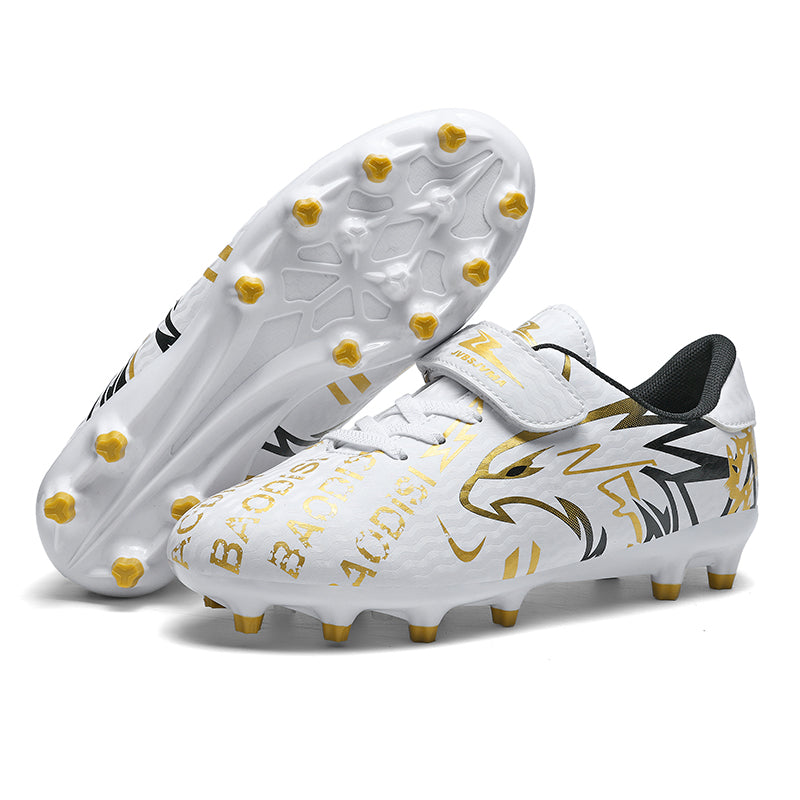 Kids AG Soccer Cleats with Hook & Loop Strap - Boys & Girls AG Football Boots, Easy On/Off Non-Slip Training Sneakers for Toddlers & Youth (Multiple Colors)-Yinzu588