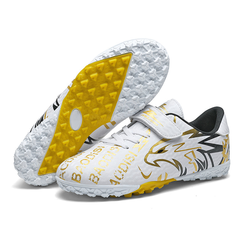 Kids TF Soccer Cleats with Hook & Loop Strap - Boys & Girls Turf Football Shoes, Easy On/Off Non-Slip Training Sneakers for Toddlers & Youth (Multiple Colors)-Yinzu588-1