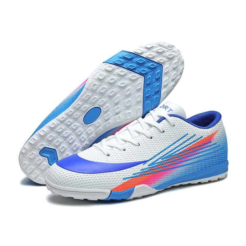 Turf Soccer Cleats, Low-Top Breathable Mesh Football Shoes, Gradient Print Non-Slip Training Sneakers for Artificial Turf-Hxh567-1