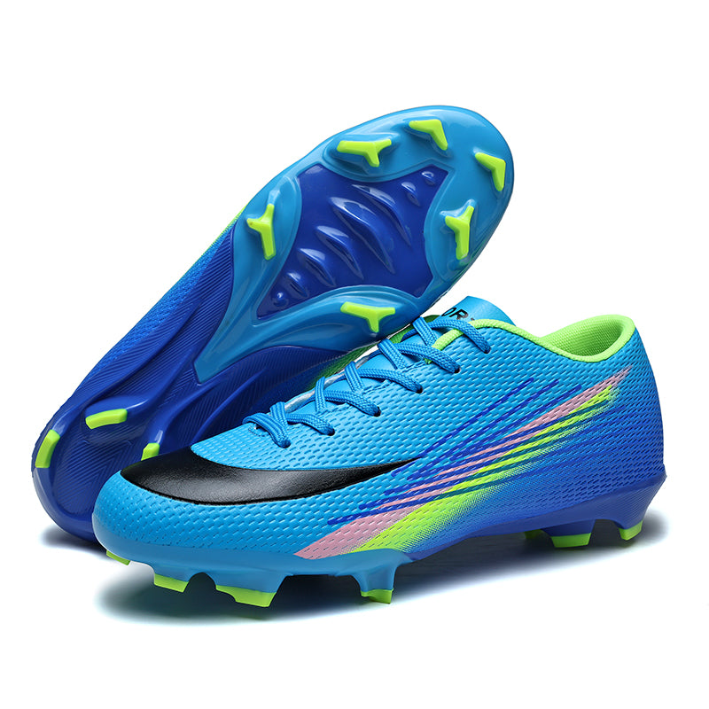 Artificial Grass Soccer Cleats, Low-Top Breathable Mesh Football Shoes, Gradient Print Anti-Slip Athletic Boots for Synthetic Turf-Hxh567