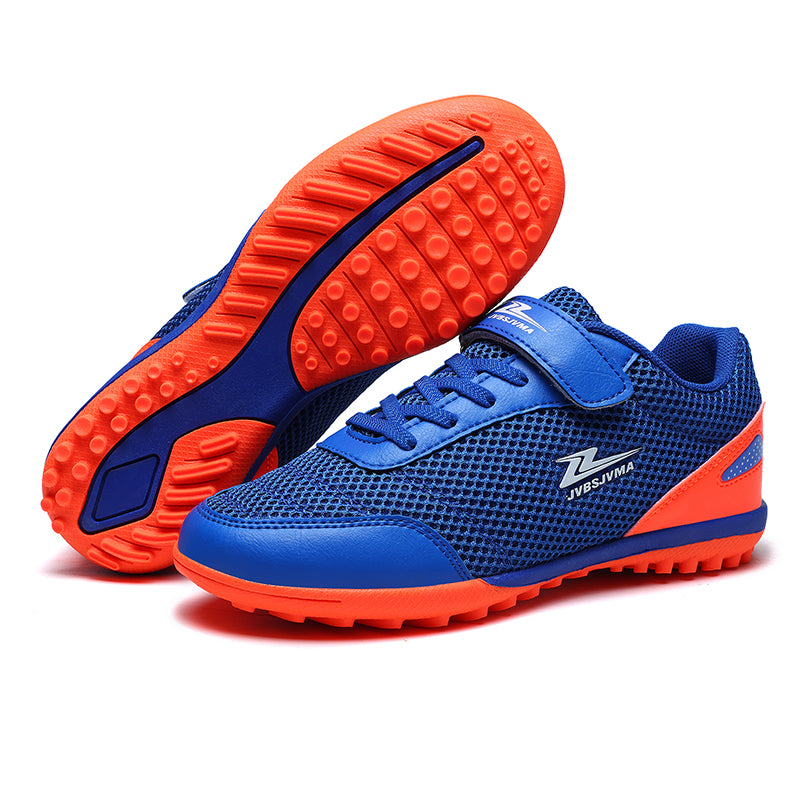 Kids TF Soccer Cleats with Hook & Loop Strap - Boys & Girls Turf Football Shoes, Breathable Mesh Easy On/Off Non-Slip Training Sneakers for Toddlers & Youth-Yinzu-Y688