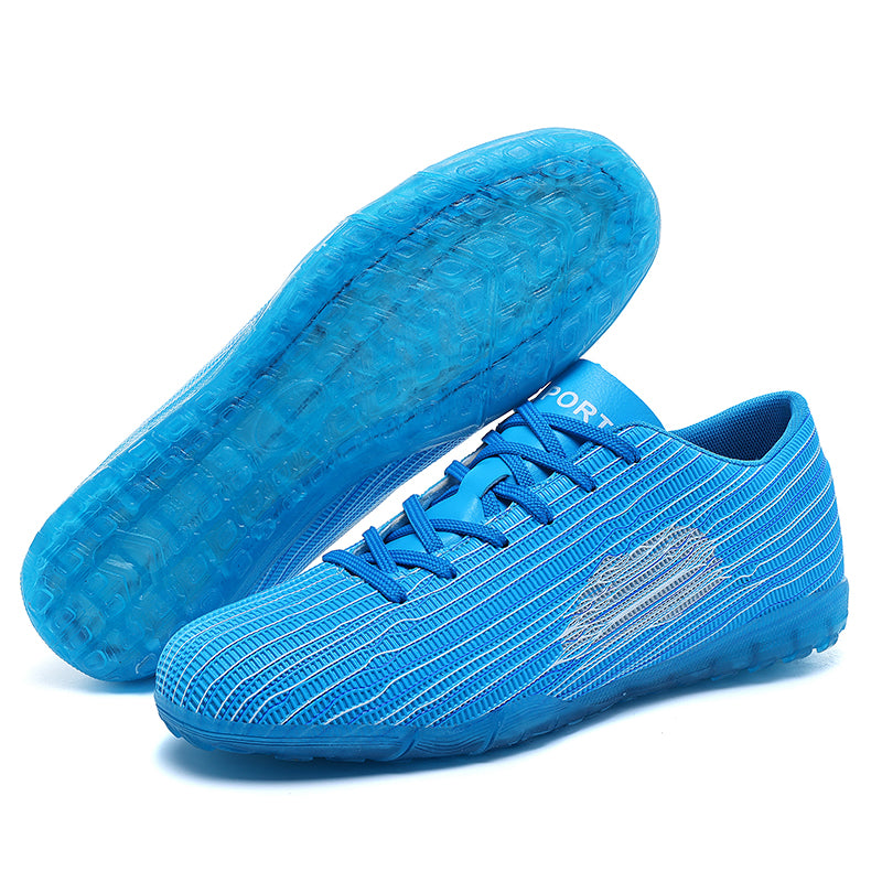 Men's TF Turf Soccer Cleats, Low-Top Knit Football Shoes, Gradient Line Print Anti-Slip Training Sneakers for Artificial Turf-Hxh666A-1