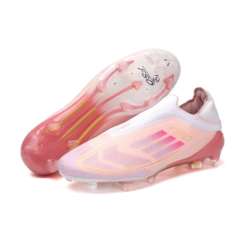 AG Laceless Soccer Cleats, Artificial Grass Football Boots, Breathable Slip-On Speed Training Sneakers (Multiple Colors)-Yinzu2465B