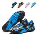 Kids TF Soccer Cleats with Strap - Boys & Girls Turf Football Shoes, Flame Print Easy On/Off Non-Slip Training Sneakers for Toddlers & Youth-Yinzu266M-1