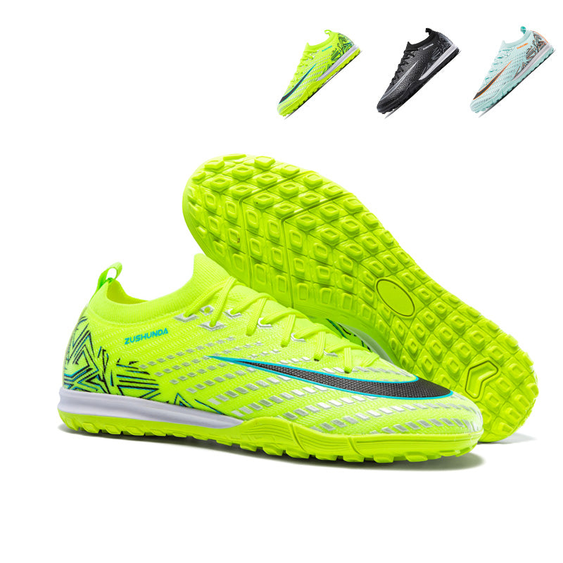 Turf Soccer Cleats, High-Top Sock Ankle Football Shoes with Embossed Geometric Print, Breathable Athletic Boots for Indoor Artificial Turf Courts-Hxh2299-1