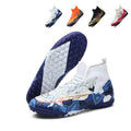 Hight Sock TF Turf Soccer Cleats, Lace-Up Geometric Triangle Lightning Crack Synthetic Football Boots, Swoosh Stripe Lightweight Training Athletic Shoes for Indoor Hard Courts & Short Artificial Turf-zusheng-X802-1