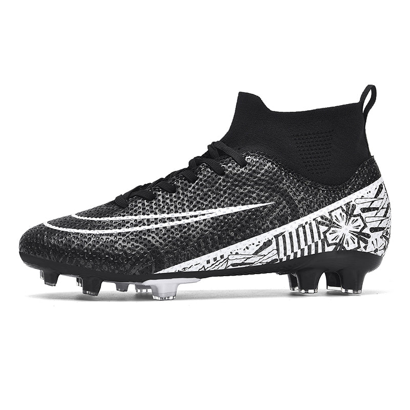 High-Top AG Soccer Cleats - Artificial Grassrm  Football Boots with Geometric Tribal Print for Training & Matches-WEJIESS1162