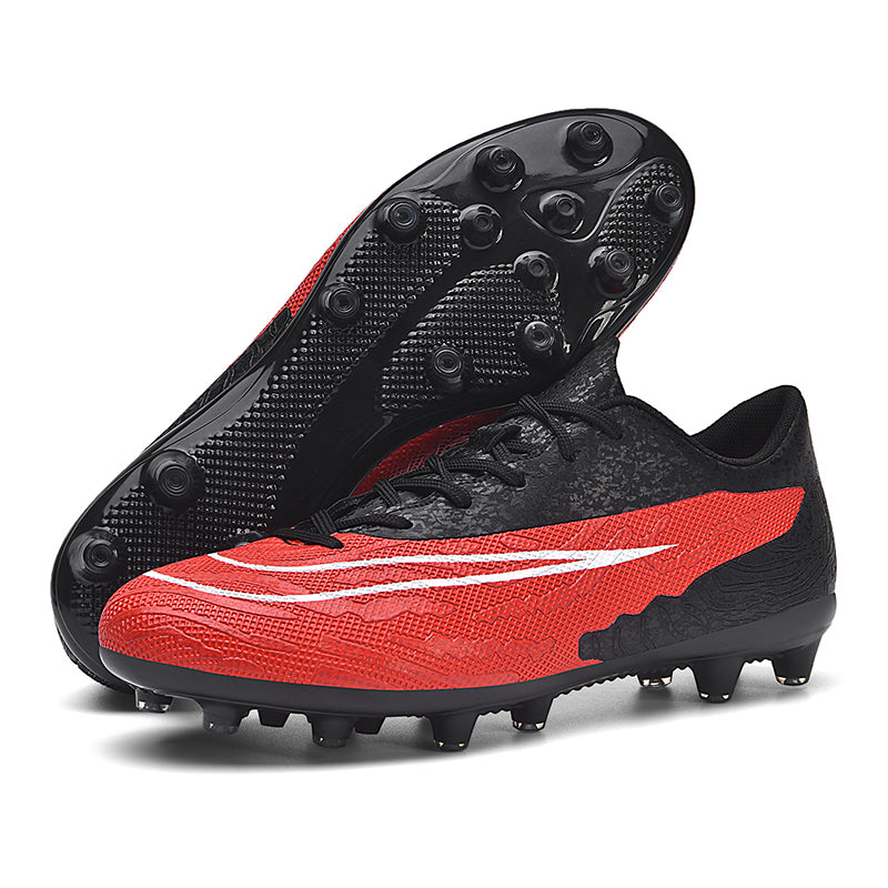 Low-Top AG Artificial Grass Soccer Cleats, Textured Gradient Print Football Boots, Lightweight Breathable Training Sneakers-Yinzu23513-1