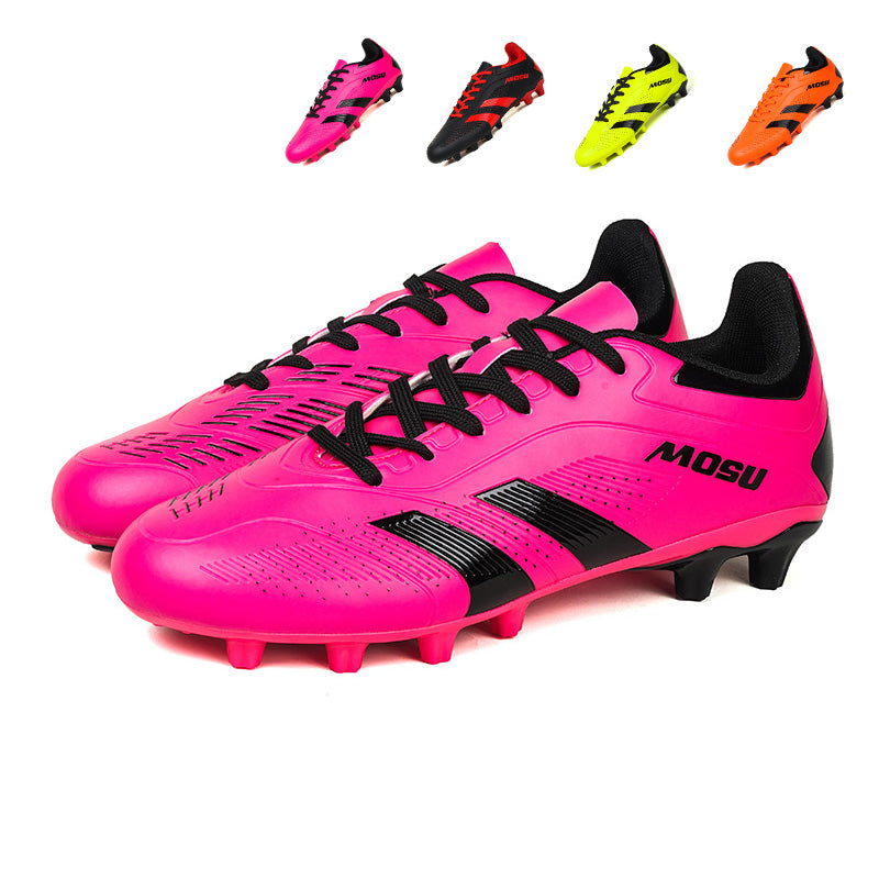 Youth & Adult AG Soccer Cleats, Lightweight Synthetic Long Studs Football Boots, Outdoor Natural & Artificial Grass Training Soccer Shoes for Boys Men-zankexieye1688