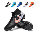 Hight Sock AG Soccer Cleats, Lace-Up Curved Embossed Synthetic Football Boots, Gradient Swoosh Lightning Graphic Knit Sock Ankle Lightweight Competition Athletic Shoes for Outdoor Long-Blade Artificial Turf Matches-zusheng793