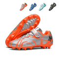 Kids AG Soccer Cleats, Hook-and-Loop Strap Easy-On Honeycomb Mesh Wave Graffiti Football Shoes, Transparent Conical Hard Stud Competition Cleats for Long-Pile Artificial Turf & Natural Grass-zusheng-ZJ885