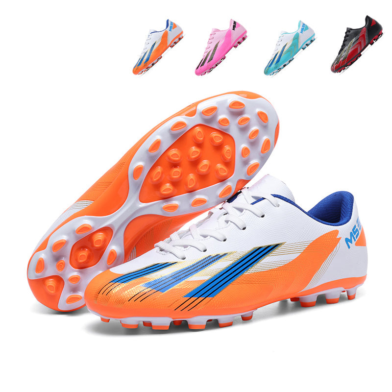 AG Artificial Grass Soccer Cleats, Messi-Inspired Three-Stripe Football Boots, Breathable Training Sneakers for Artificial Ground-Yinzu217-1