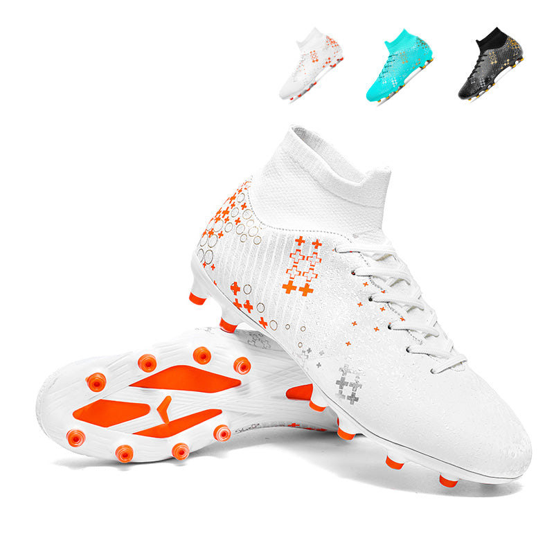 Grass Football Boots, Pixel Cross & Circle Gradient Print Upper AG‑Stud Soccer Shoes for Adult & Youth Outdoor Artificial Turf Training & Competition, Multi‑Color Options-xile2461