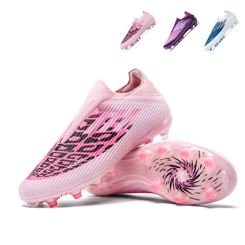 F50 Laceless AG Soccer Cleats - Professional Artificial Grass Football Boots, Speed-Focused Slip-On Training Sneakers for Youth & Adults-Yinzu-X2602