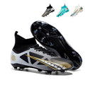 Hight Sock AG  Soccer Cleats, Lace-Up Embossed Triangle Gradient Synthetic Football Boots, Metallic Swoosh Number 10 Logo Lightweight Competition Athletic Shoes for Outdoor Long-Blade Artificial Turf Matches-zusheng-X2302-2